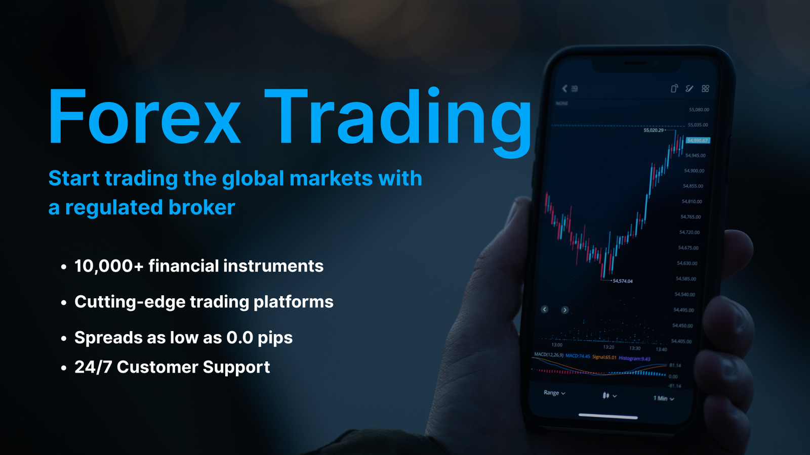 Dark Black and Blue Modern Forex Trading Company Presentation